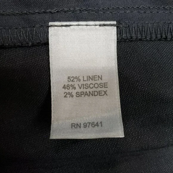 J Jill Linen Stretch Pants Womens 14 Petite Gray High Rise Trouser Pull On - Picture 9 of 10